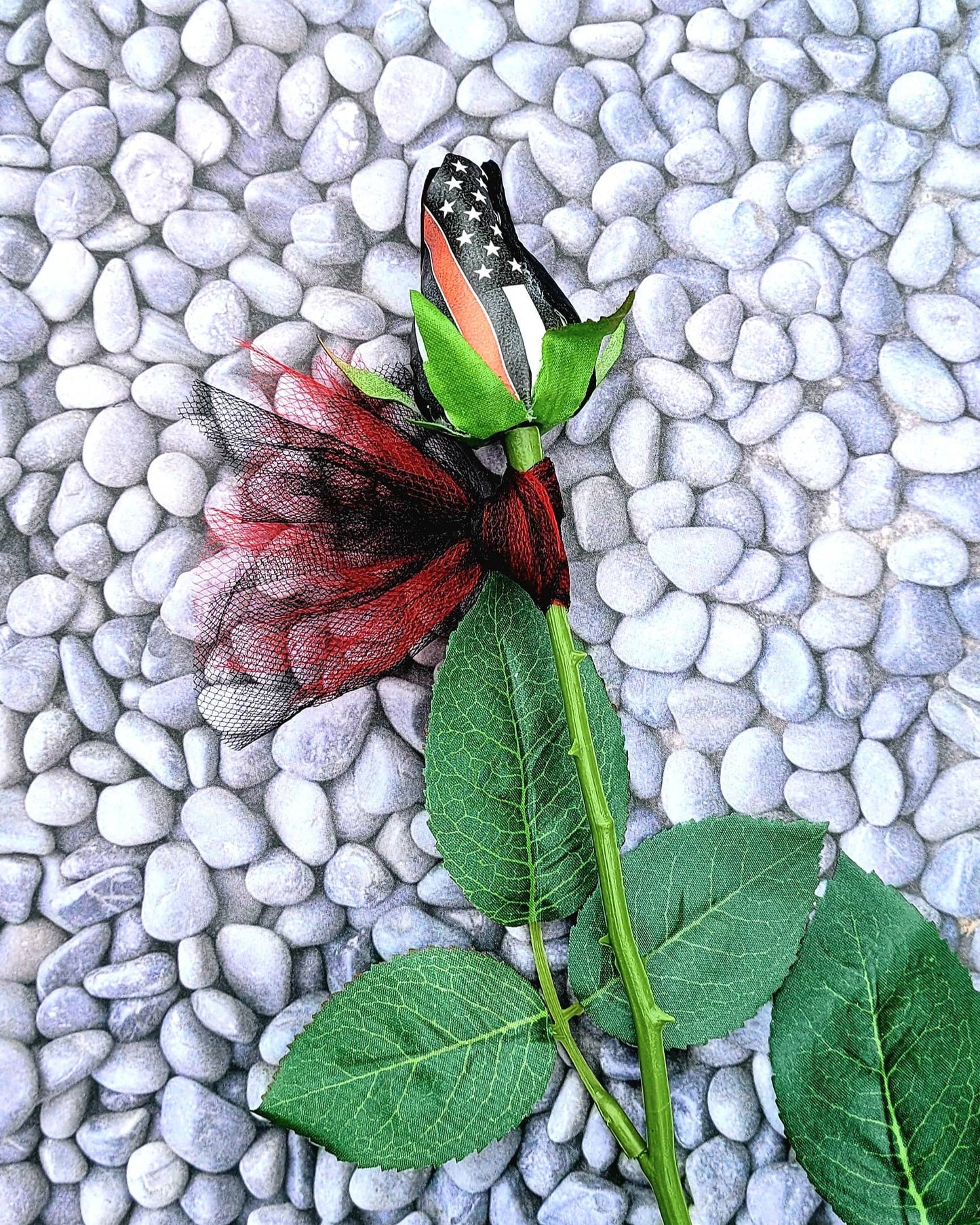 Home Run Accessories - Thin Blue Line Rose, Thin Red Line Rose, Police Support: Red Line Add Tulle