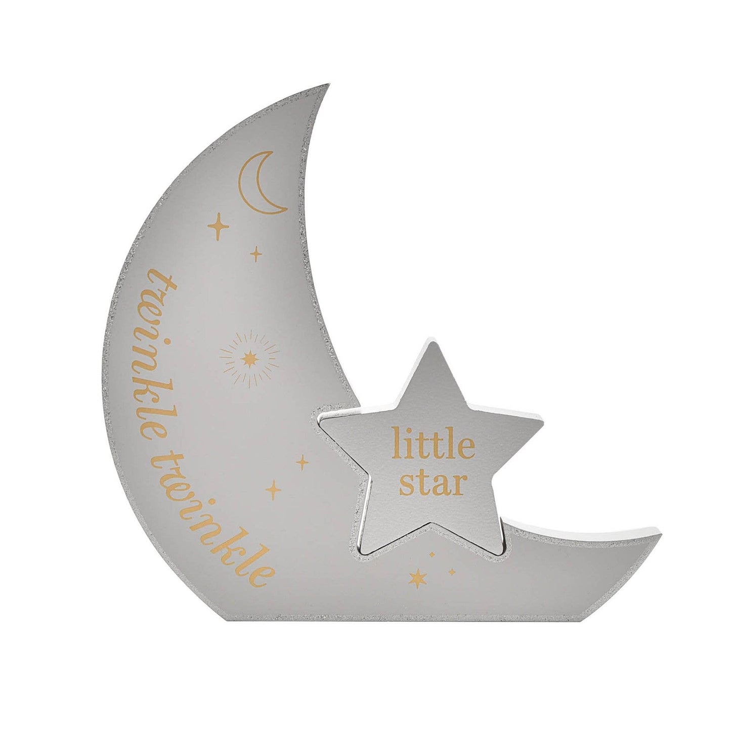 WIDDOP and Co. - Bambino Wooden Moon Plaque "Twinkle Twinkle" 18cm