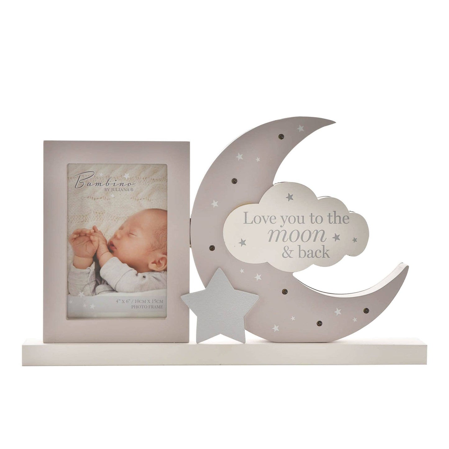 WIDDOP and Co. - Bambino Light Up Mantel Plaque Frame "Love You to the Moon"