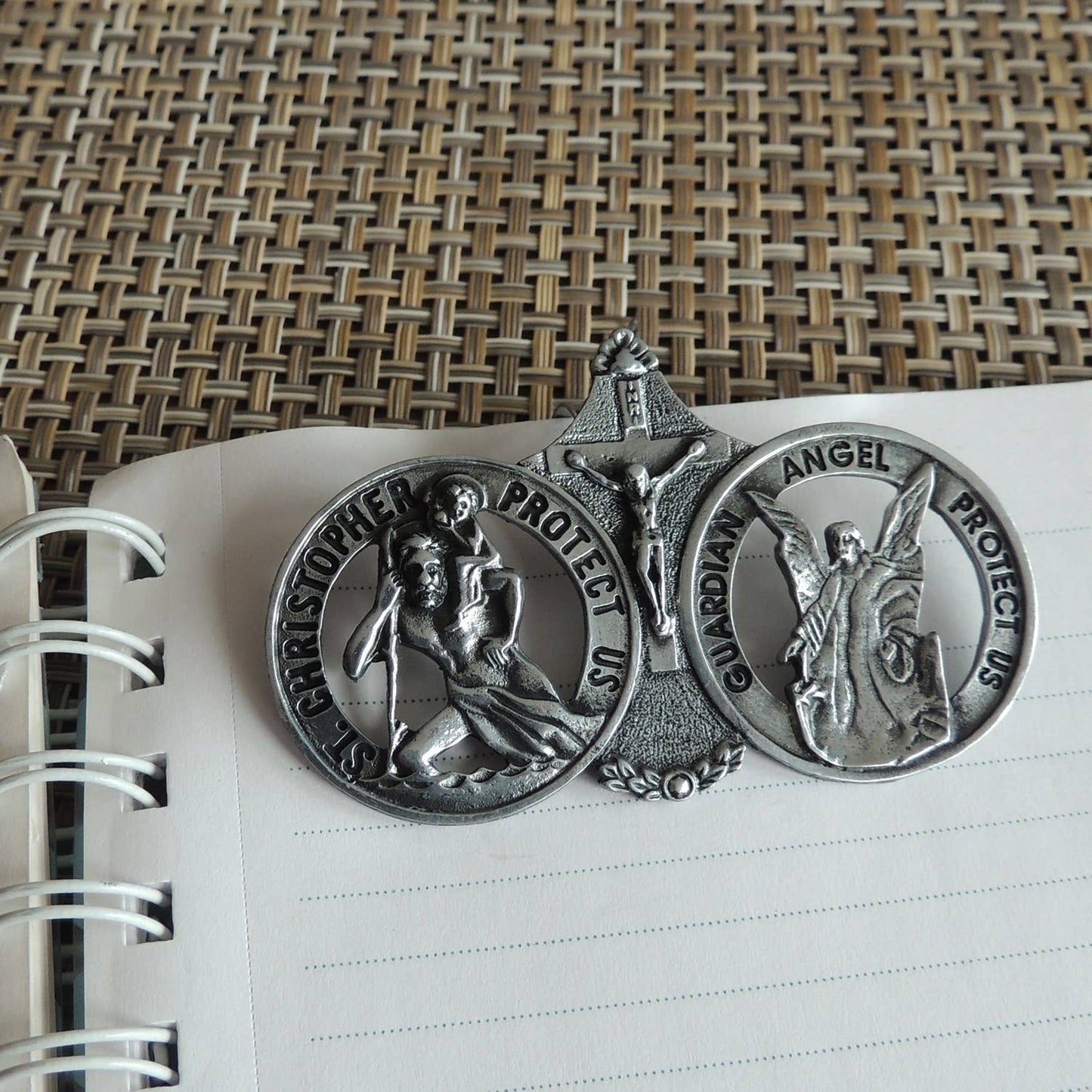 Abbey & CA Gift - St Christopher & Angel Visor Clip