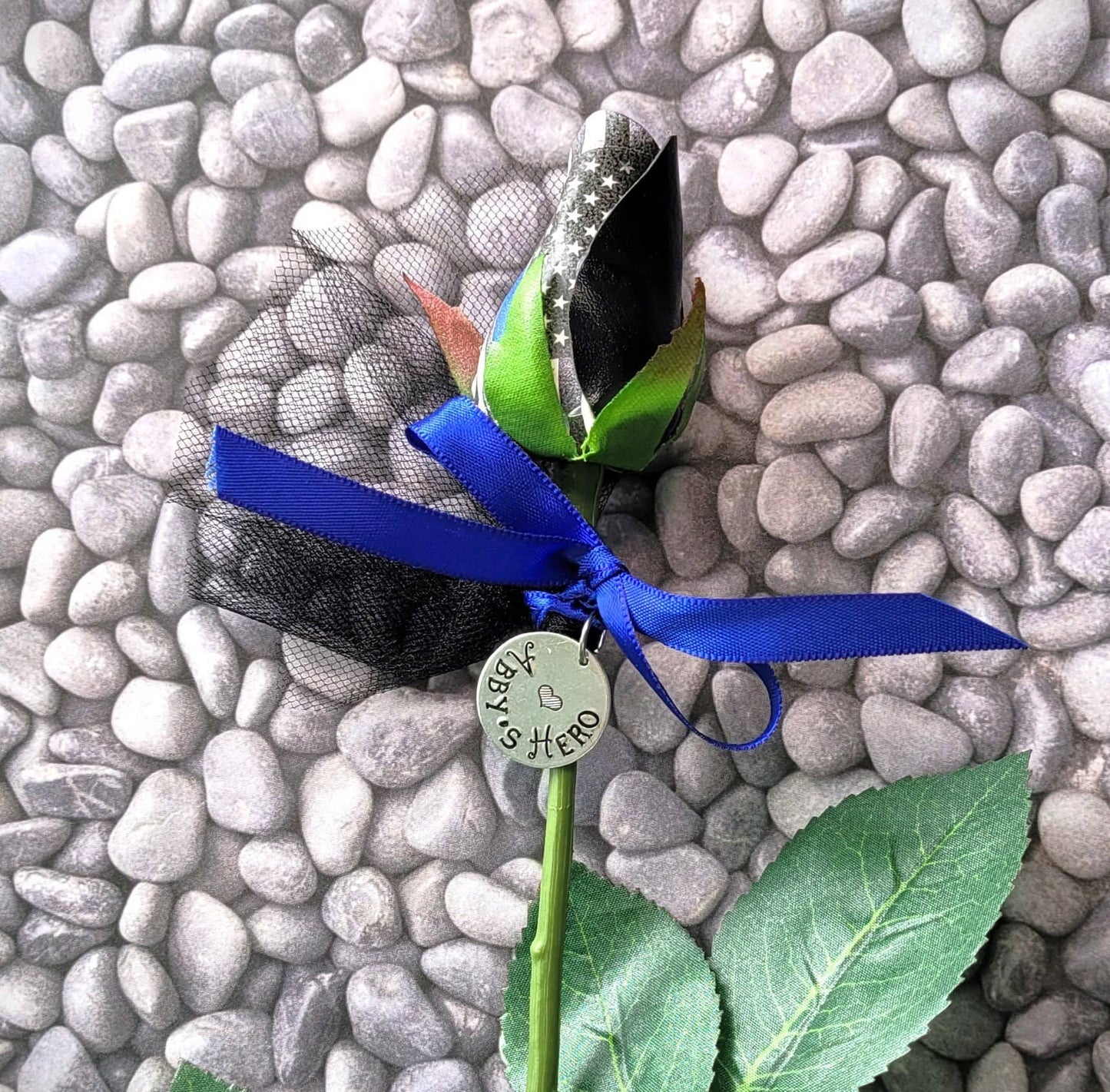 Home Run Accessories - Thin Blue Line Rose, Thin Red Line Rose, Police Support: Red Line Add Tulle