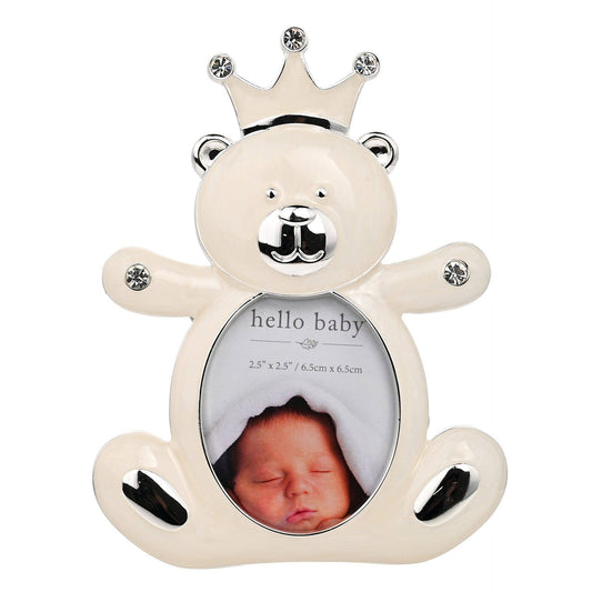 WIDDOP and Co. - Hello Baby Silverplated Frame - Bear with Crown