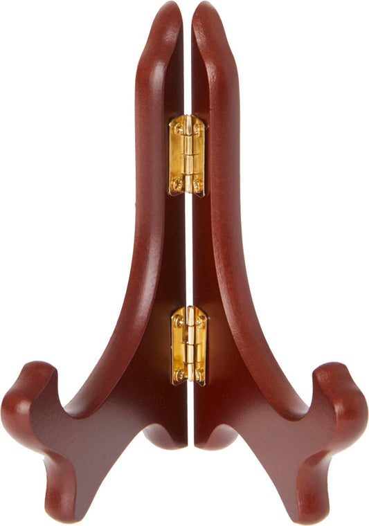 Bard's - Bard's Hinged MDF Wood Plate Stand, 5" x 5.75" x 3.75": Walnut