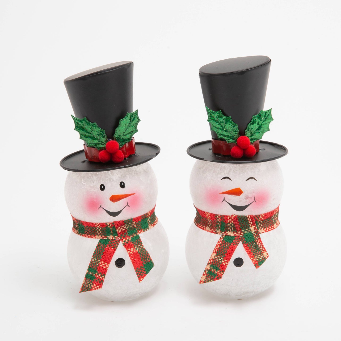 The Gerson Companies - Christmas 7.5"H Metal & Frosted Glass Christmas Snowman LED