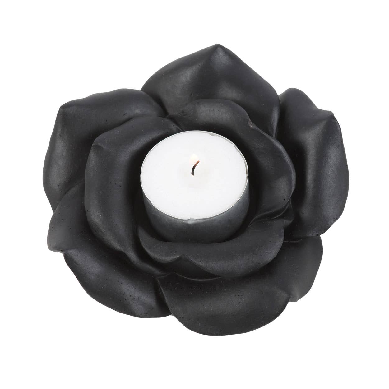 Something Different Wholesale - Black Rose Resin Tealight Candle Holder