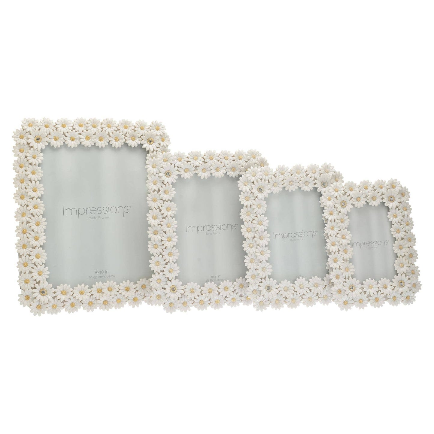 WIDDOP and Co. - Impressions White Resin Daisy Photo Frame 5" x 7"