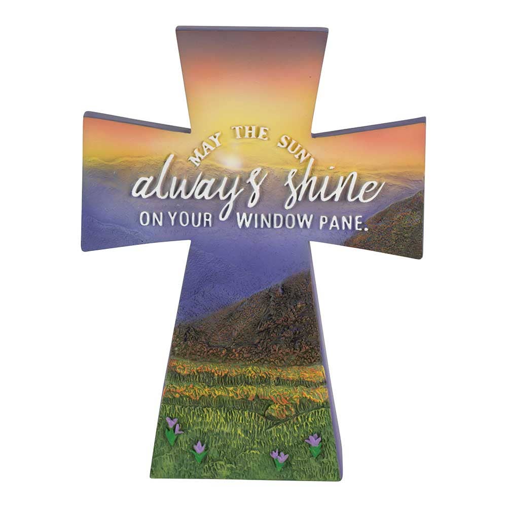 Cottage Garden - 🍗Tabletop Cross May The Sun Always Resin