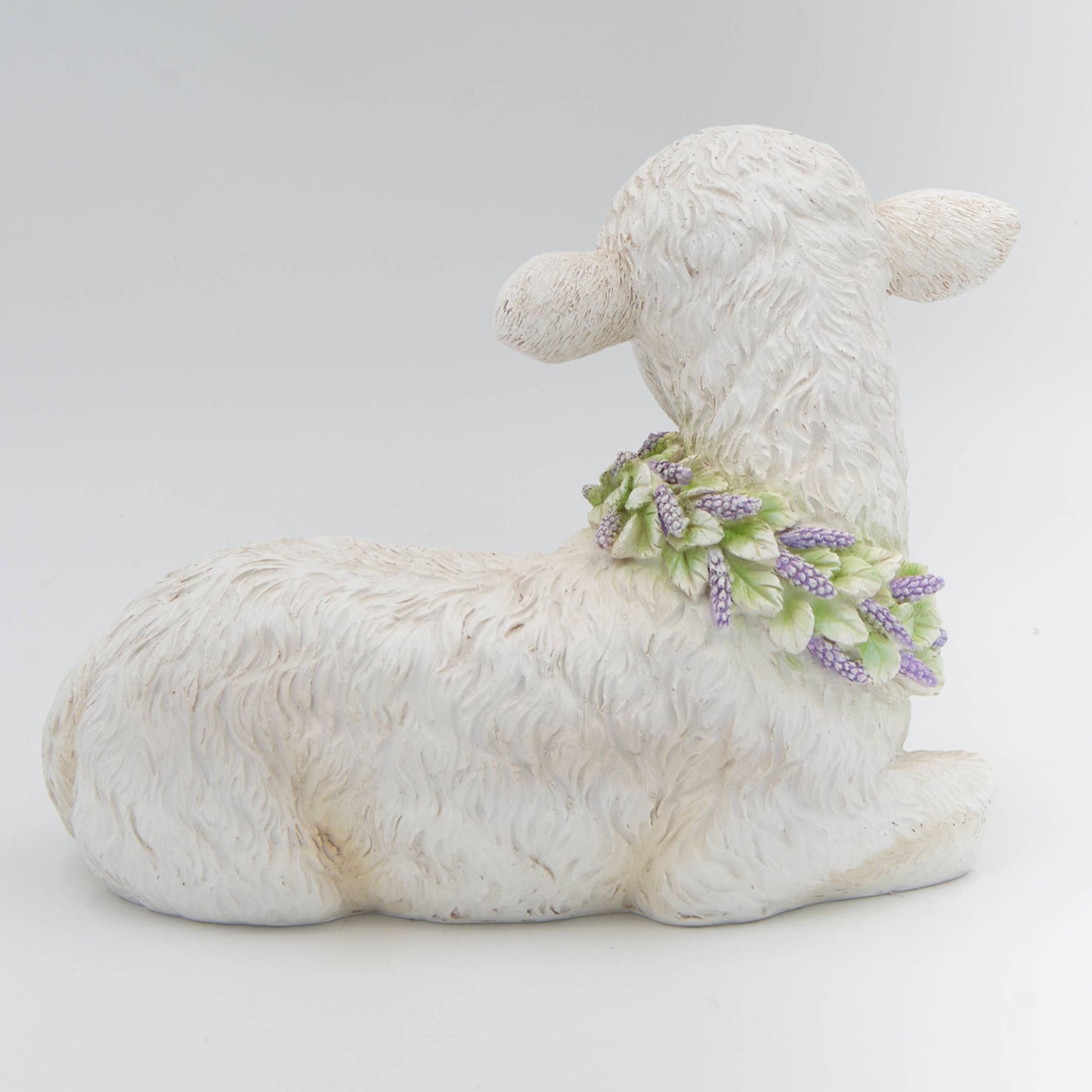 Roman - 6"H Lamb with Flower Wreath Figurine Spring/Easter Decor
