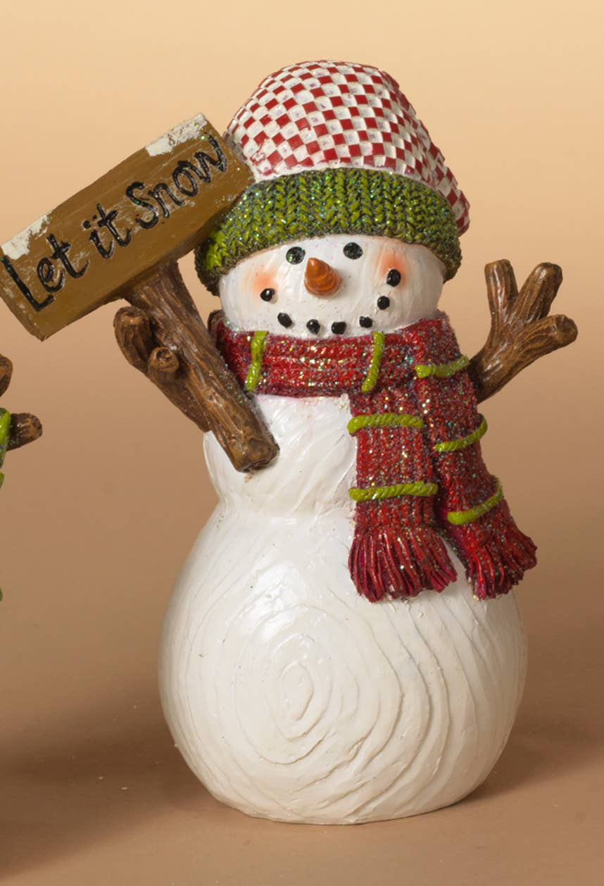 The Gerson Companies - Holiday 6.3"H Resin Snowman Figurine, 3 Asst