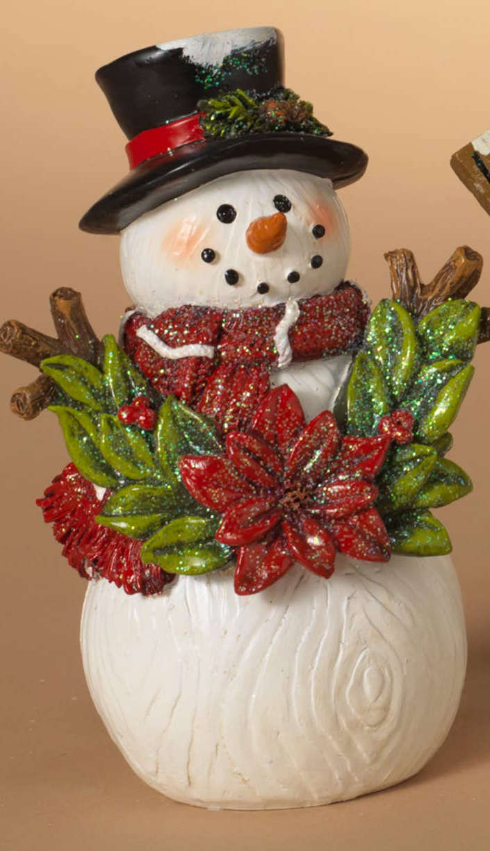 The Gerson Companies - Holiday 6.3"H Resin Snowman Figurine, 3 Asst