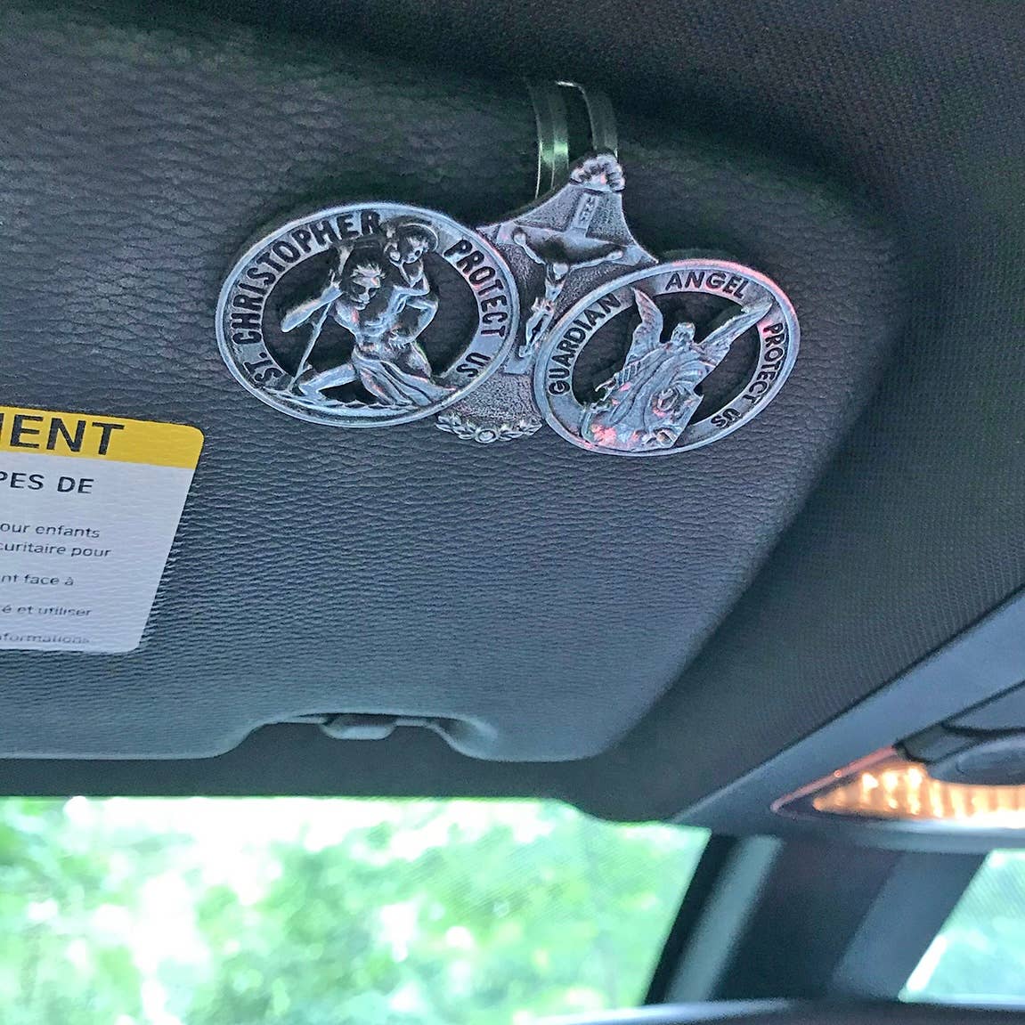 Abbey & CA Gift - St Christopher & Angel Visor Clip