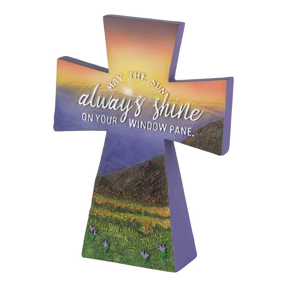 Cottage Garden - 🍗Tabletop Cross May The Sun Always Resin