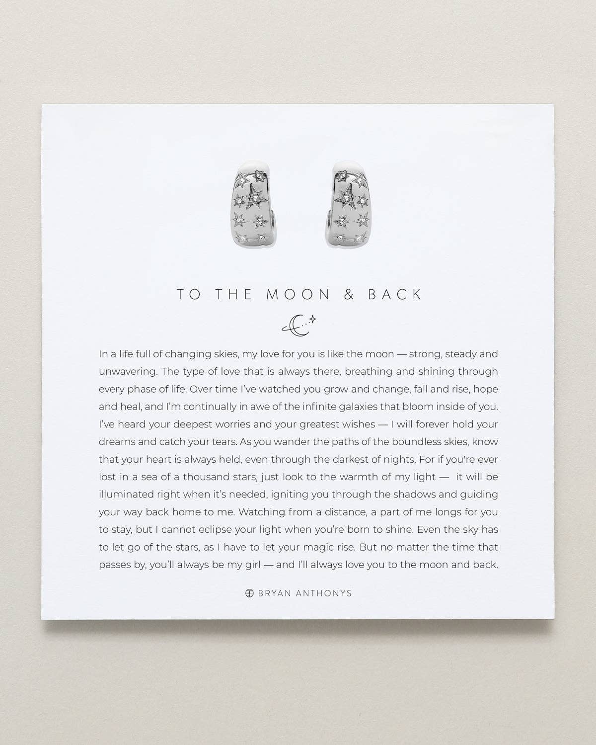 Bryan Anthonys - To the Moon and Back Hoop Earrings: Silver