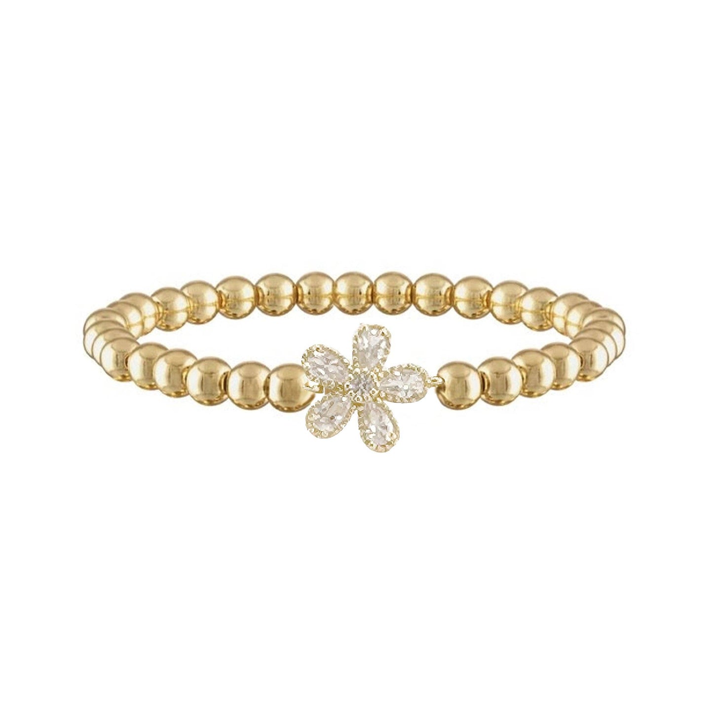 Love, Lisa - Felicity Floral Collection of Bracelets: Silver / 3 Flower Bracelet (6mm)
