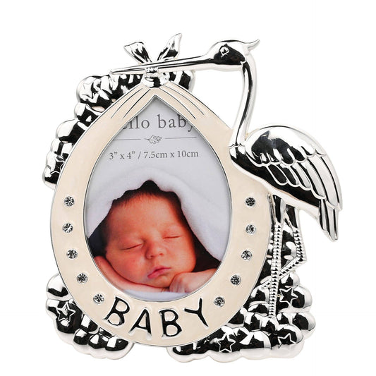 WIDDOP and Co. - Hello Baby Silverplated Frame - Stork