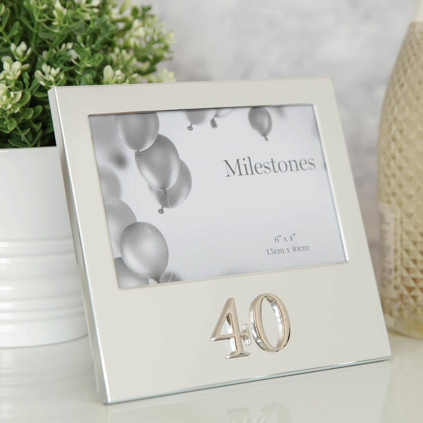 WIDDOP and Co. - Milestones Aluminium Photo Frame with 3D Number 6" x 4" - 40