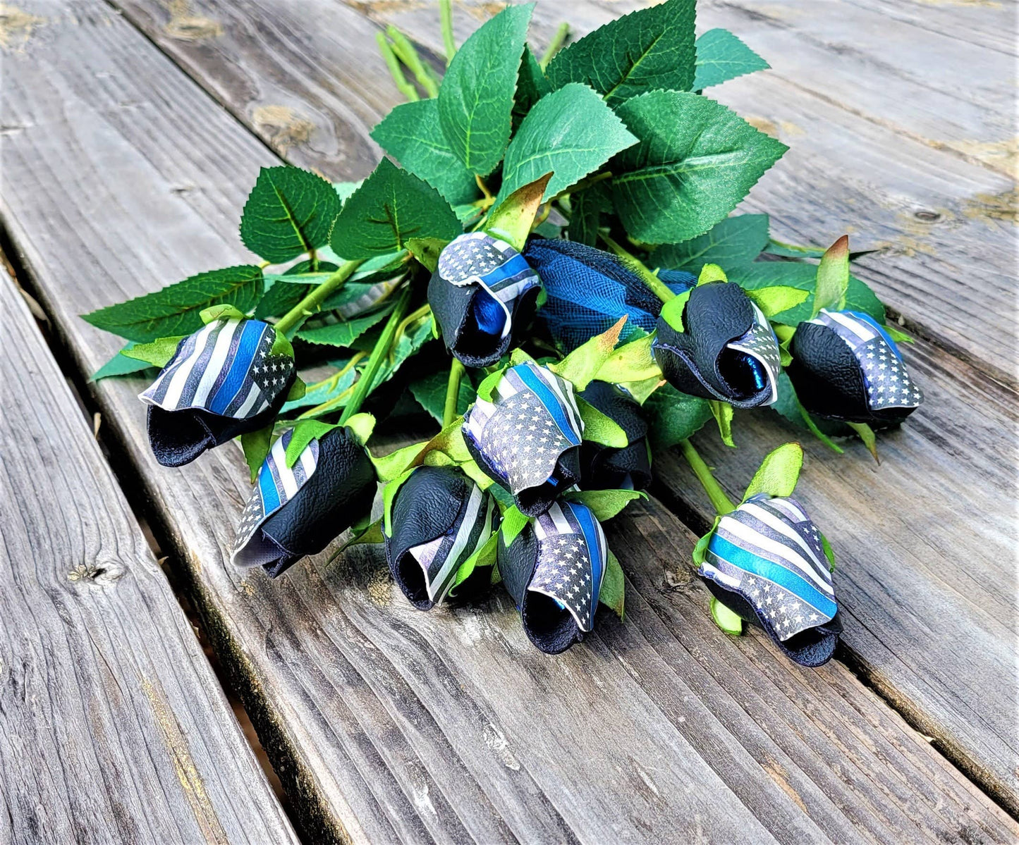 Home Run Accessories - Thin Blue Line Rose, Thin Red Line Rose, Police Support: Red Line Add Tulle
