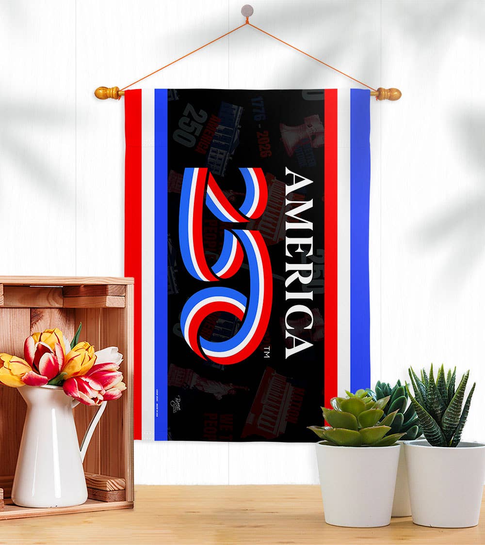 Two Group Flag Co - America 250 Flag Anniversary USA 250th Home Decor: Garden Flag 13" x 18.5" Only / Double Sided-Thick Fabric