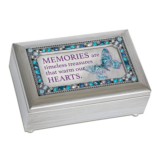 Cottage Garden - Memories Petite Silver Jeweled Music Box
