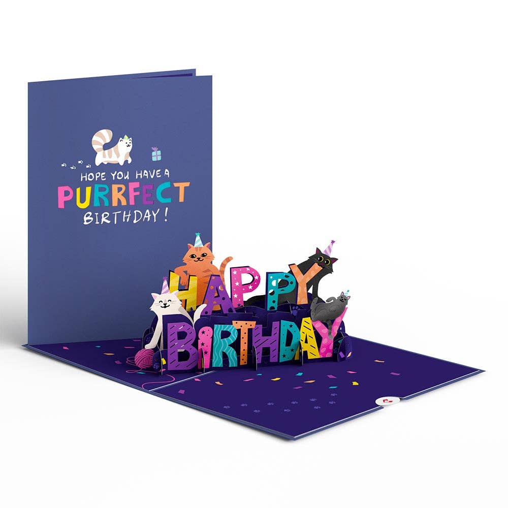 Lovepop Cards - Happy Birthday Cats 5''x7'' Card, Birthday Cards