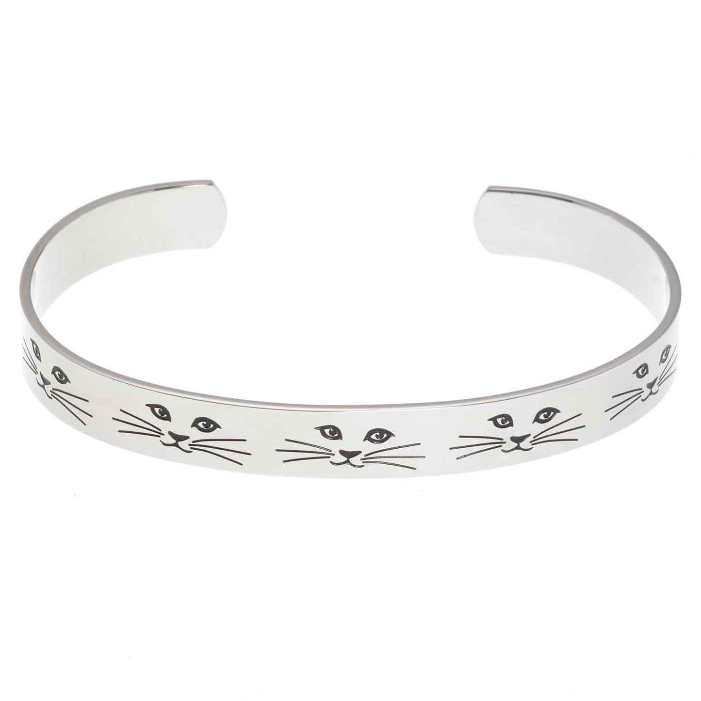 Joyful Sentiments - "Cat Lady" Engraved Stainless Steel Cuff Bracelet
