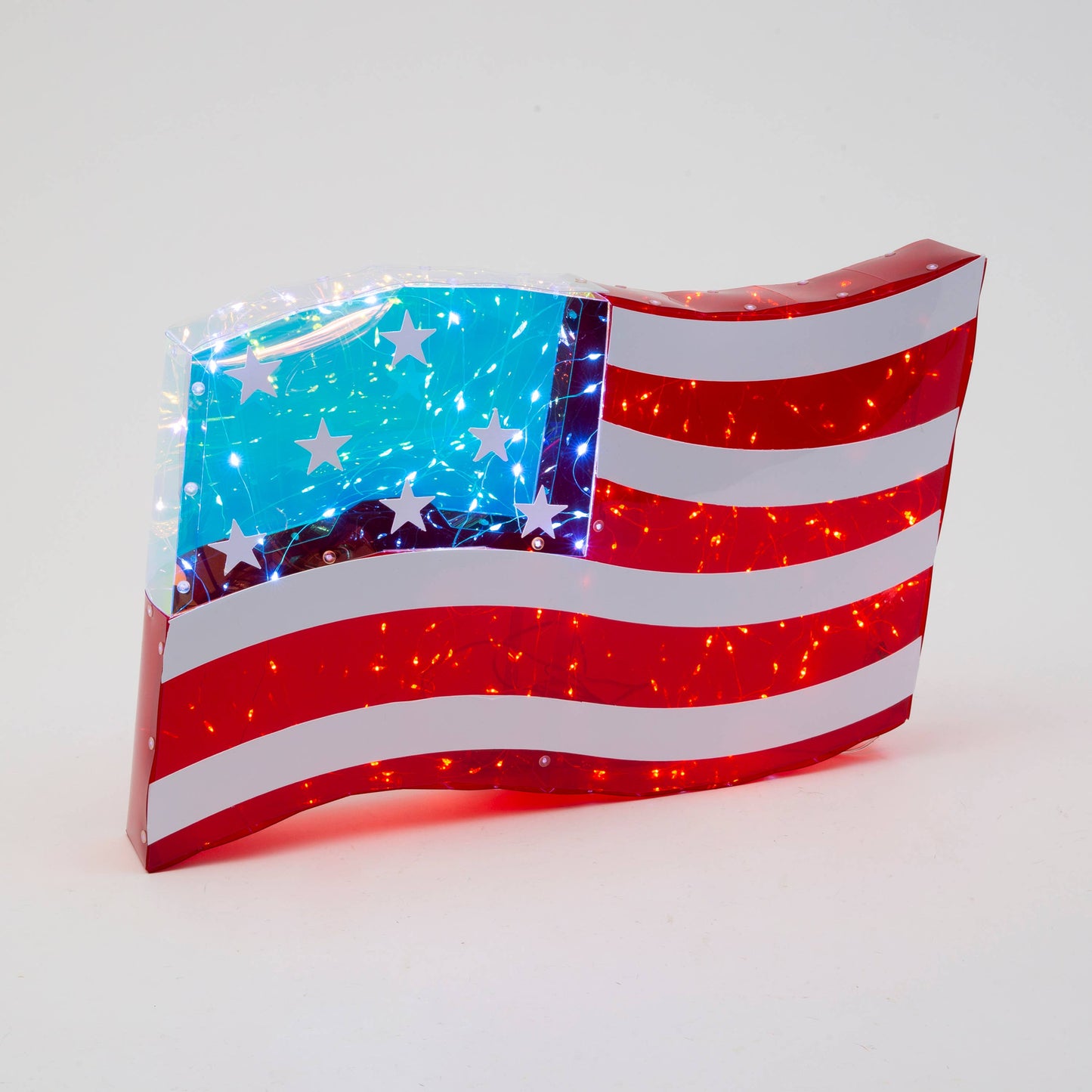 The Gerson Companies - Discount 18.1"L USB Elec. or B/O Lit Holographic American Fl