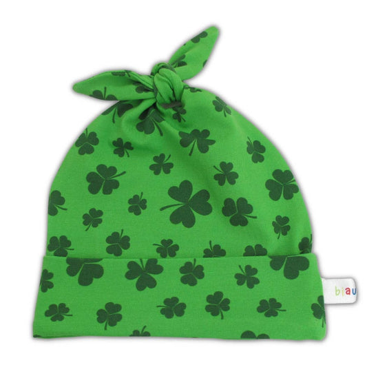 biau-biau - Shamrock Organic Cotton Jersey Knot Top Baby Hat: 6-12 M
