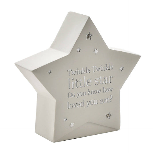 WIDDOP and Co. - Bambino Star Shaped Resin Money Box "Twinkle Twinkle" 15cm