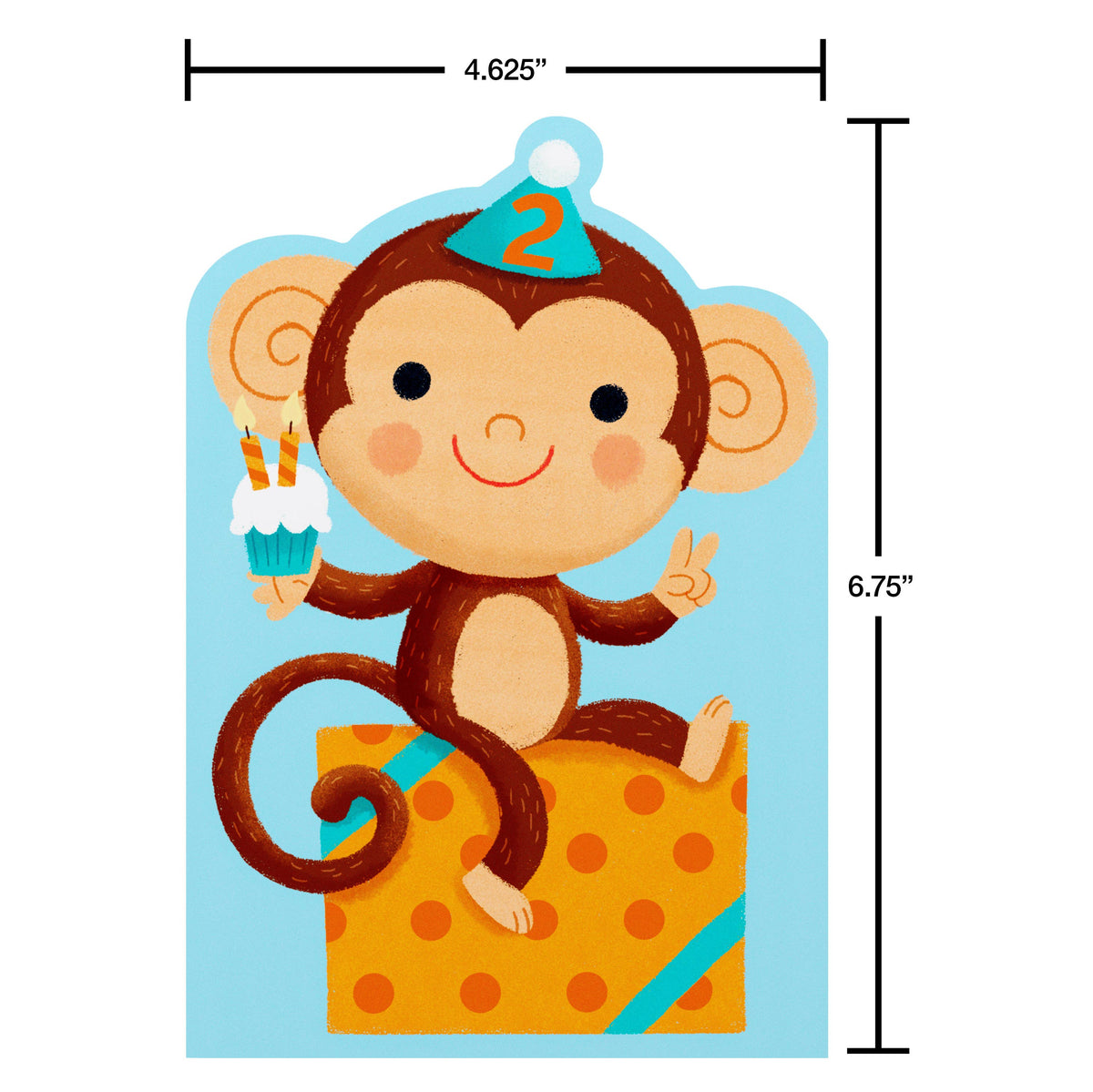 DICKENS INC. - 2nd Birthday Card for Boy (Cheerful Monkey)
