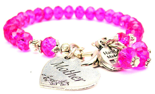Chubby Chico Charms - Mother Heart Splash Of Color Crystal Bracelet: Sapphire