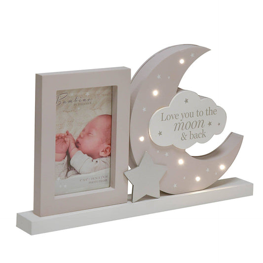 WIDDOP and Co. - Bambino Light Up Mantel Plaque Frame "Love You to the Moon"