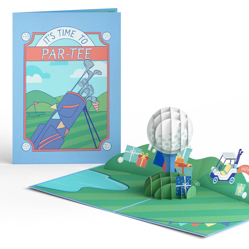 Lovepop Cards - Time to Par-Tee Birthday Golf 5x7" Pop-Up Card