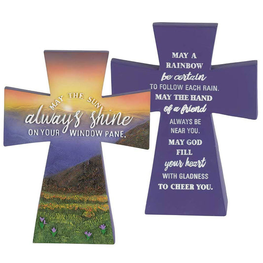 Cottage Garden - 🍗Tabletop Cross May The Sun Always Resin