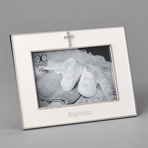 Roman - 6"H BAPTISM FRAME 4X6 W/CROSS