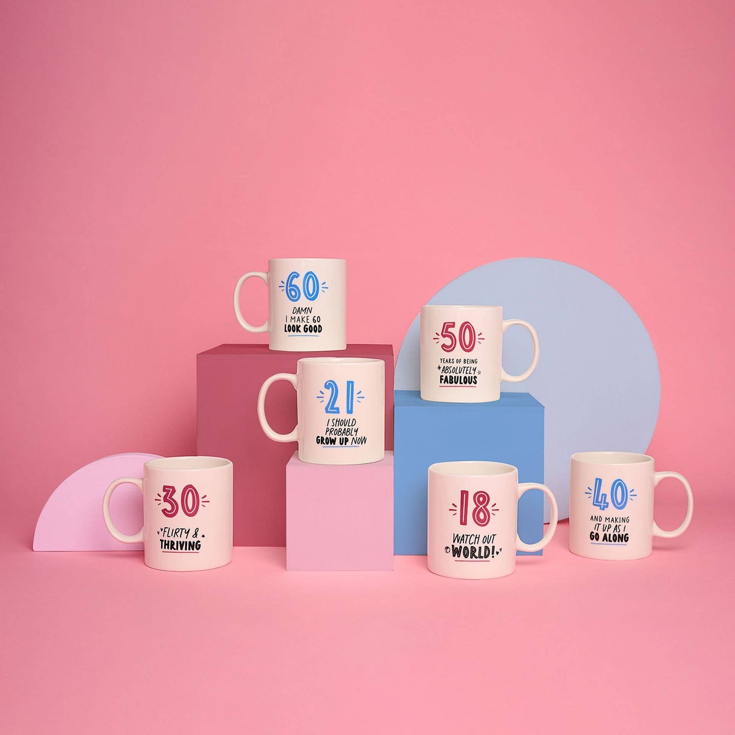 WIDDOP and Co. - Hullabaloo Birthday Mug - 40 Pink