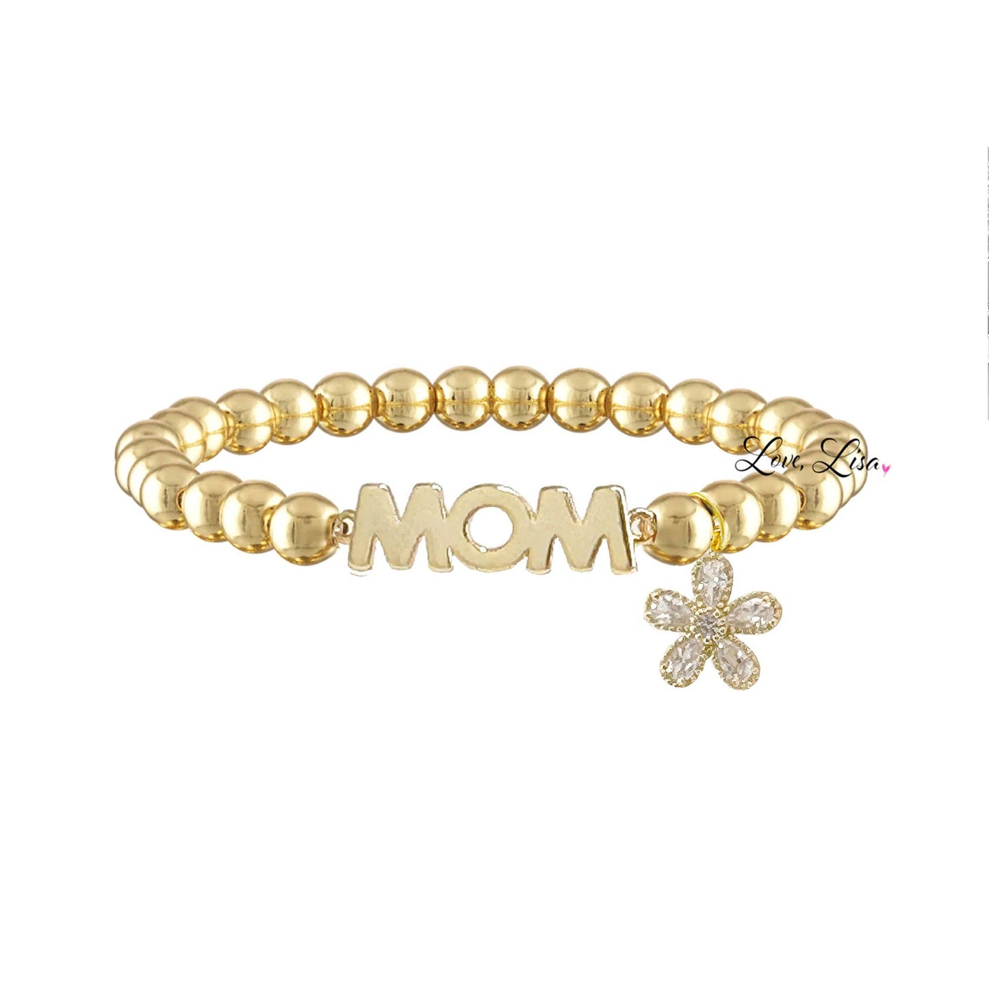 Love, Lisa - Sheila Floral Mom Collection of Bracelets: 2 Flower Bracelet / Silver