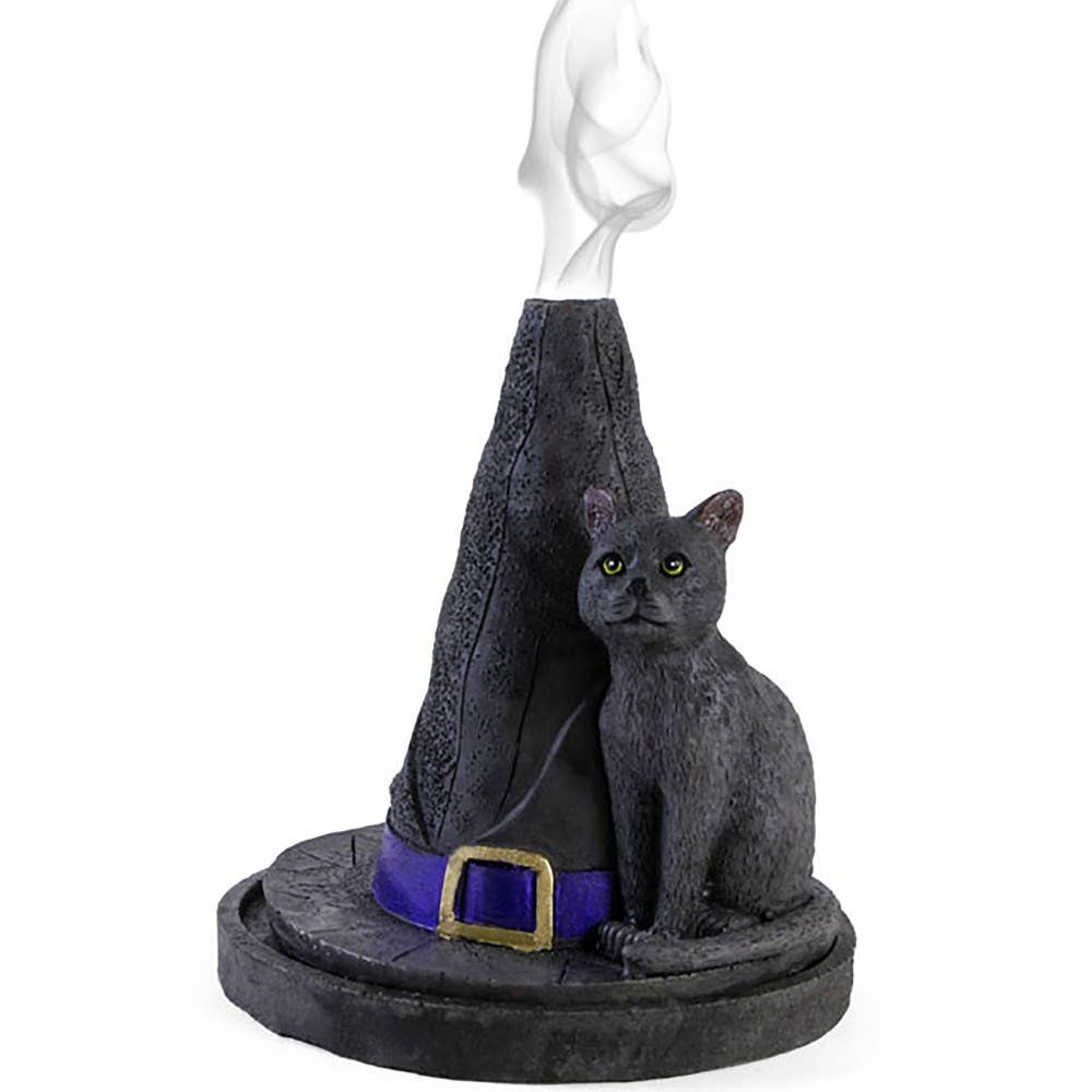 Something Different Wholesale - Witch Hat With Cat Incense Cone Holder