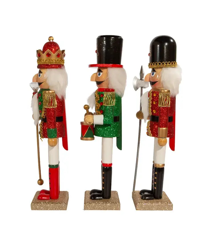 Kurt S. Adler, Inc. - 15"R/GR GLITTER KING/SOLDIER NUTCRACKERS 3A