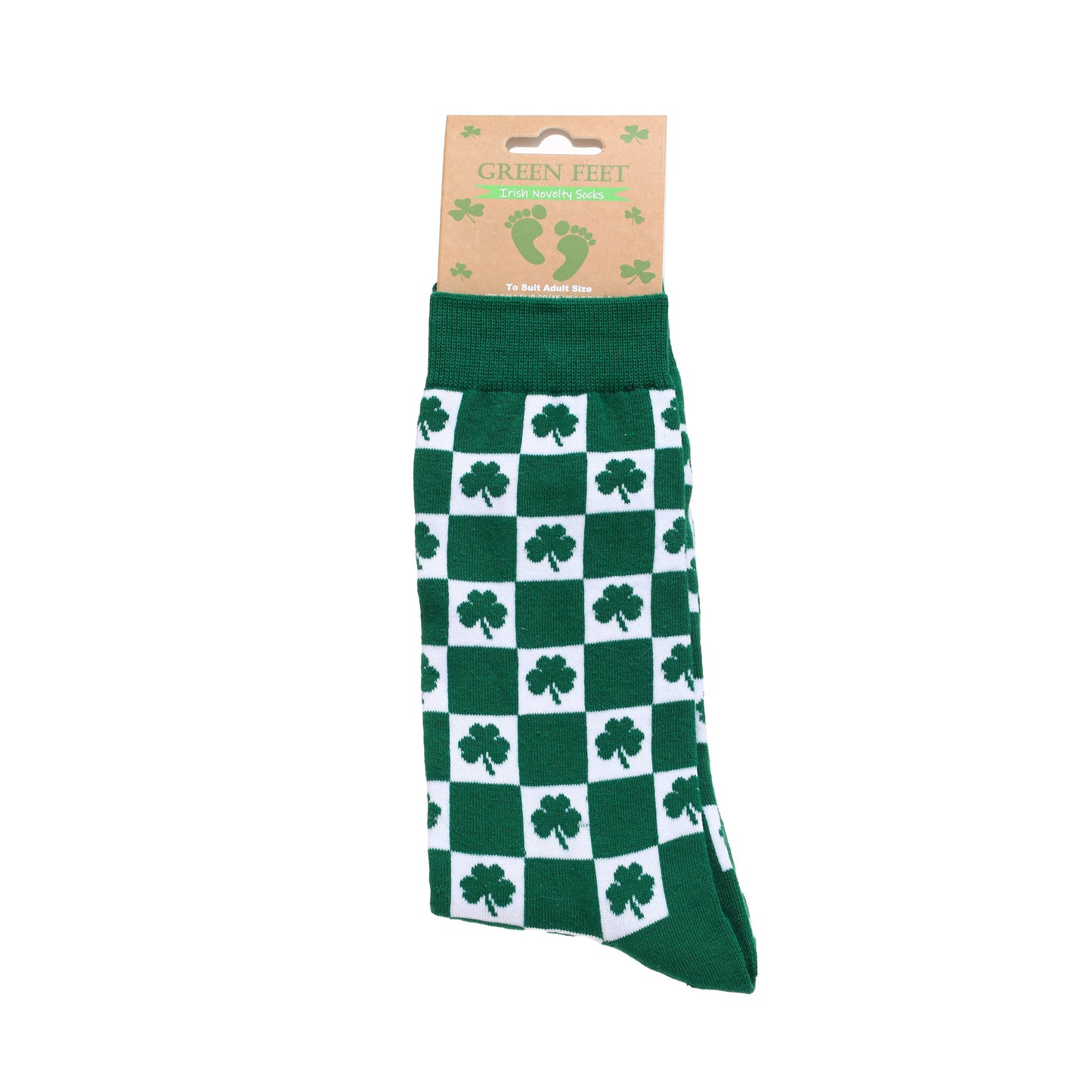 Celtic Ore Crafts - SOC-018 Chequered Shamrock Socks Green