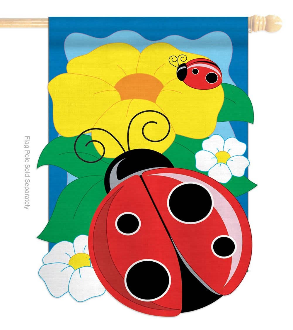 Two Group Flag Co - Ladybug Garden Friends Floral Decor Flag: Double Sided-Thick Fabric / Garden Flag 13" x 18.5" Only