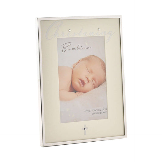 WIDDOP and Co. - Bambino Silver Plated Photo Frame - Christening 4" x 6"