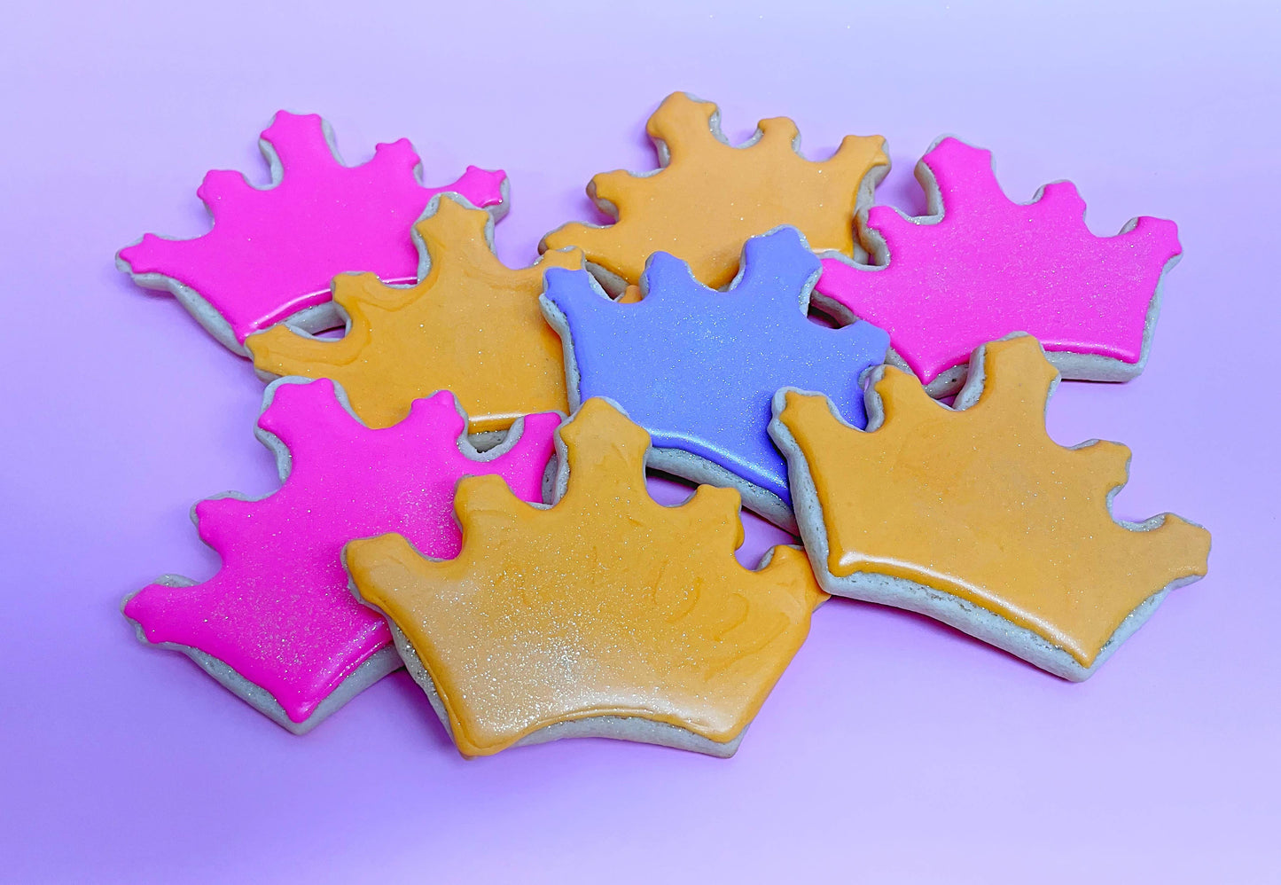 Confections of a Cake Lover - Pretty Pretty Princess Crowns- Sugar Cookies: Soft Blue / Gold