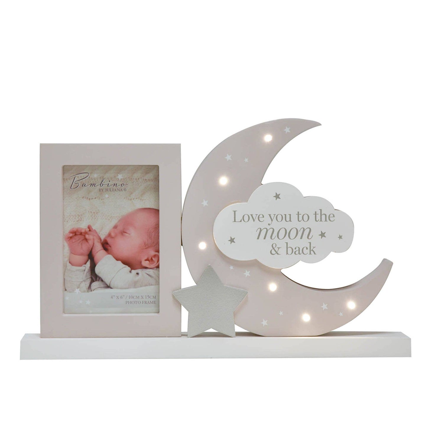 WIDDOP and Co. - Bambino Light Up Mantel Plaque Frame "Love You to the Moon"