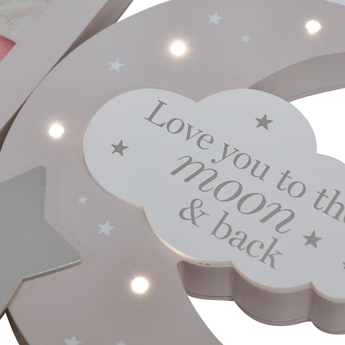 WIDDOP and Co. - Bambino Light Up Mantel Plaque Frame "Love You to the Moon"