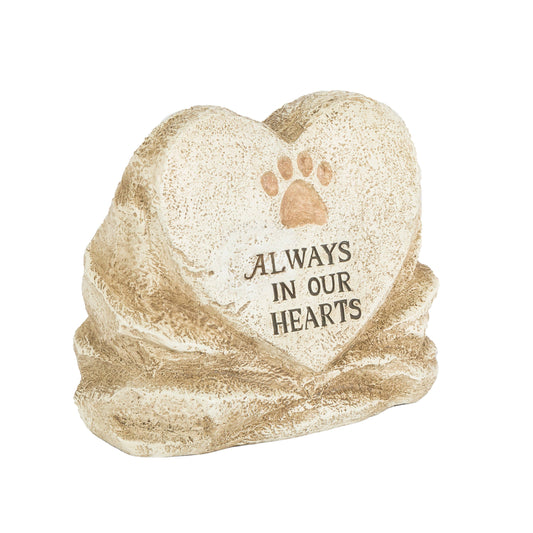The Gerson Companies - Gerson 9"L x 6"H Resin "Always in Our Hearts" Paw Print Memo