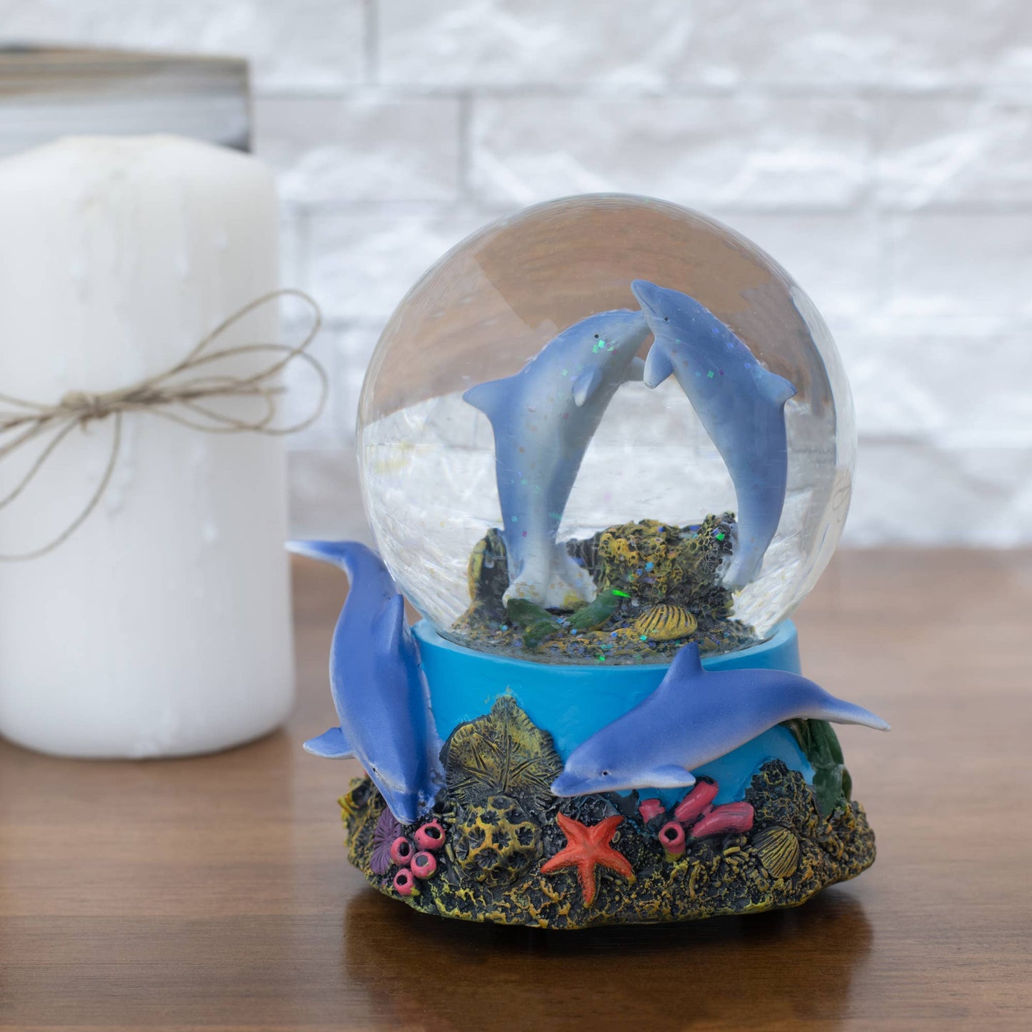 Cottage Garden - Dolphin Musical Snow Globe