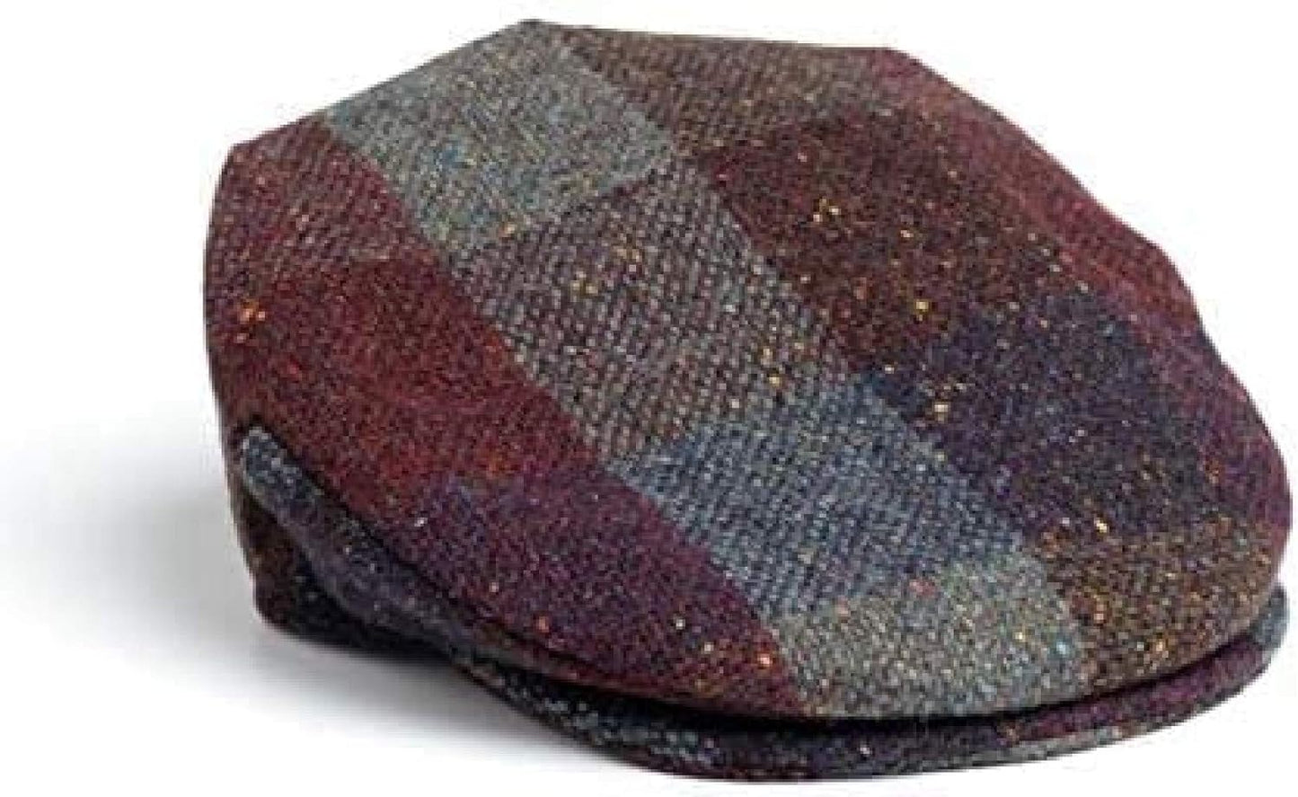 Hanna Hats of Donegal Wine & Heather Check Vintage Cap