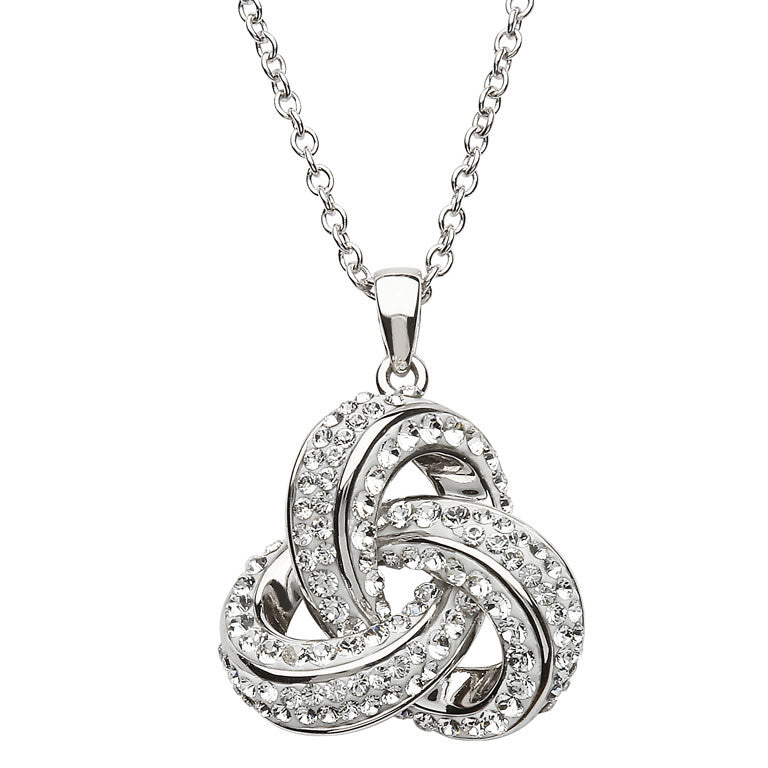ShanOre Stone Set Trinity Pendant Encrusted With Crystals