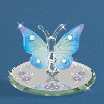 Glass Baron Butterfly Blue With Crystals