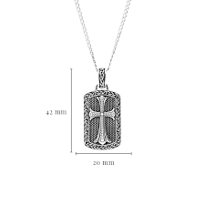 ShanOre Sterling Silver Men’s Celtic Cross Dog Tag Neclace